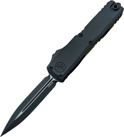 Nóż automatyczny OTF Microtech UTX-70 Gen IV D/E Black Aluminum, Black M390MK by Tony Marfione (11474-1T)