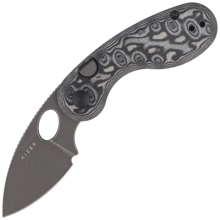 Nóż składany Kizer Microbe Black-Grey Micarta w/ Vortex, Gray Stonewashed 14C28N by Maksim Epifantsev (V2742A5)