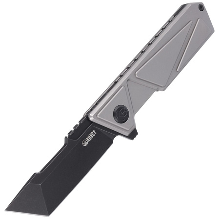 Kubey Avenger Frame Lock Knife Gray Titanium, Dark Stonewashed 14C28N (KB209B)