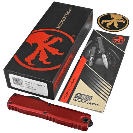 Nóż automatyczny OTF Microtech Ultratech Gen IV T/E Merlot Aluminium, Black Cerakote M390MK by Tony Marfione (11234-1MR)