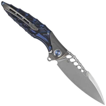 RikeKnife Thor 7 Integral Titanium Black/Blue G10, Satin 154CM (RK-THOR7-BB)