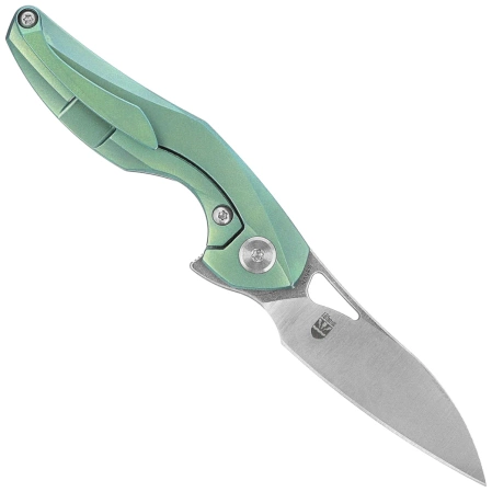 Bestech The Reticulan Neck Knife Green Titanium, Stonewashed / Satin CPM S35VN by Elijah Isham (BT1810C)