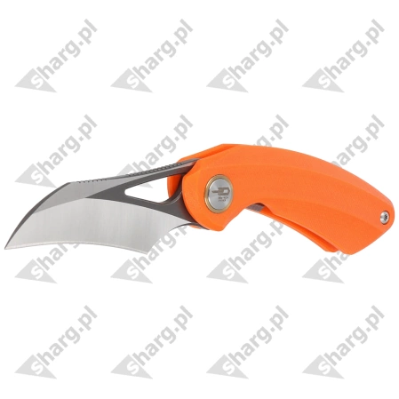 Nóż składany Bestech Bihai Orange G10, Grey DLC Stonewashed/Satin 14C28N by Ostap Hel (BG53B-2)