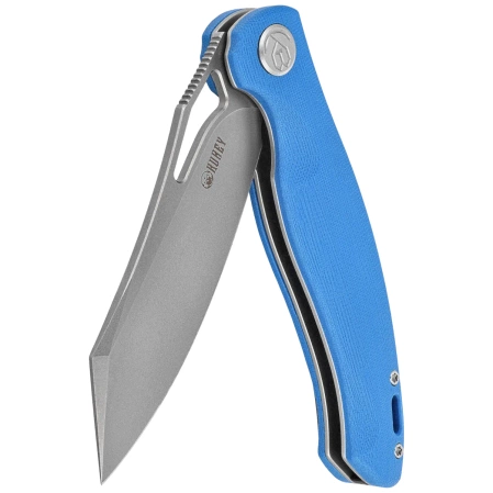 Kubey Drake Knife Blue G10, Bead Blasted AUS-10 by Maksim Tkachuk (KU239D)