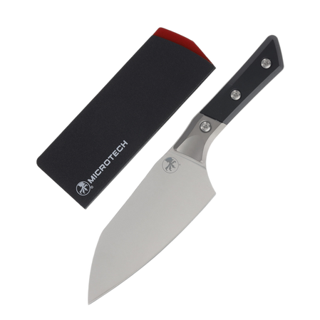 Nóż kuchenny Microtech Santoku 6'' Titanium Bolster/Black G10, Stonewashed M390MK (3200B-10BK)