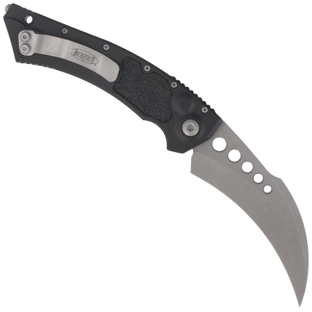 Microtech Hawk Auto Karambit Knife Black Aluminium, Apocalyptic M390MK by Tony Marfione (166-10AP)