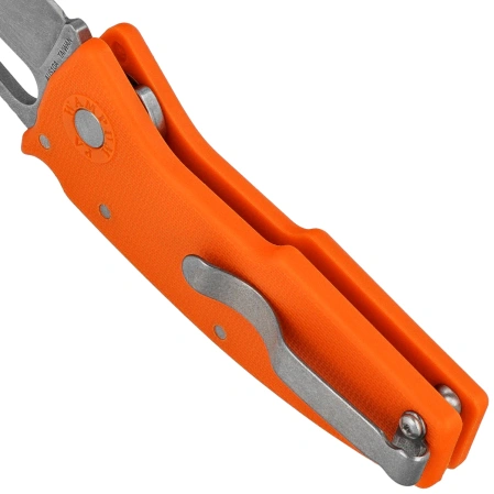 Demko Nano-Shark CP Knife Orange GRN, Stonewashed AUS10A by Andrew Demko (NANO-10A-Orange GRN-CP)