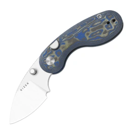 Kizer Microbe Knife Multicolored Vortex Micarta, Satin 14C28N by Maksim Epifantsev (V2742A6)