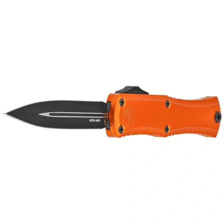Nóż automatyczny OTF Microtech Hera II Mini D/E Orange Aluminium, Black M390MK by Tony Marfione (1702M-1OR)