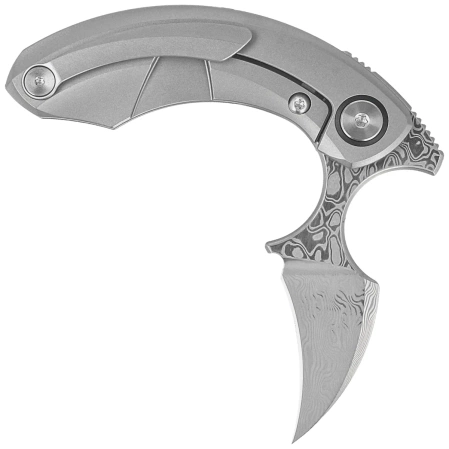 Nóż składany Bestech Strelit Grey Titanium, Damascus by Ostap Hel (BT2103G)
