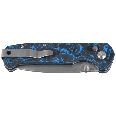 Nóż składany Maserin Frontier 634/CFB Black-Blue Carbon Fiber, Stonewashed Nitro X7