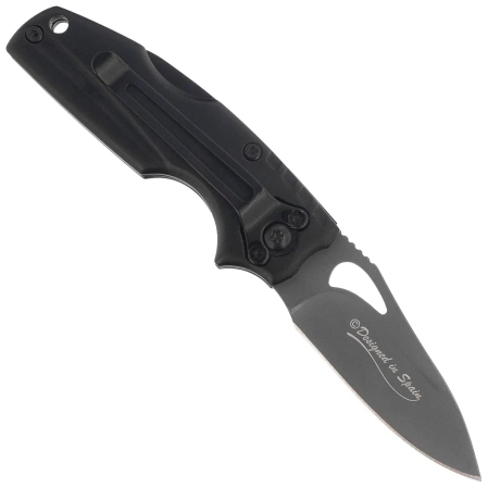 K25 Folding Knife – Black Aluminum, Titanium-Coated 7Cr17MoV (18775)