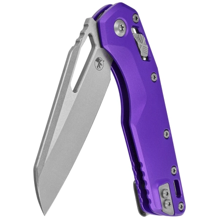 Microtech MSI S/E Knife Purple Slab Side Aluminum, Stonewashed M390MK by Tony Marfione (210-10PU)