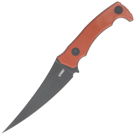 Kubey Sicarii Knife Brown Micarta, Blackwashed 14C28N by Jake Hoback (KU477F)