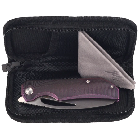 Bestech Taipan Knife Purple/Black Titanium, Hand Rubbed Satin MagnaCut by James Lowe (BT2503H)
