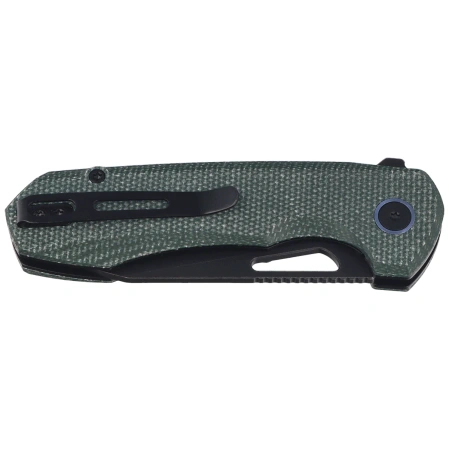 Remette Camel Knife Green Micarta, Black Stonewashed 14C28N (RTCMLE)
