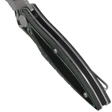 Nóż składany Bestech Mantidae Green Micarta, Satin/Stonewashed F/S 14C28N by Lucas (BG60G)