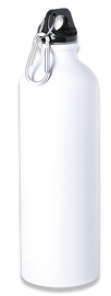 Barbaric Sports Bottle with Snap Hook Aluminum 800 ml - White Matte (40071)