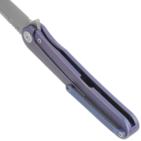 Nóż składany KB Kubey Dandy Blue Titanium, Sandblasted CPM S90V by Maksym Tkachuk (KB247K)
