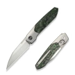 Nóż składany WeKnife Brr15 Gray Titanium/Jungle Wear Fat Carbon, Hand Rubbed Satin M390 by Rafal Brzeski (WE24007-4)