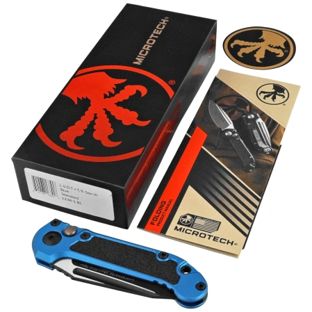 Nóż automatyczny Microtech LUDT Gen III T/E Blue Aluminium, Black M390MK by Tony Marfione (1136-1BL)