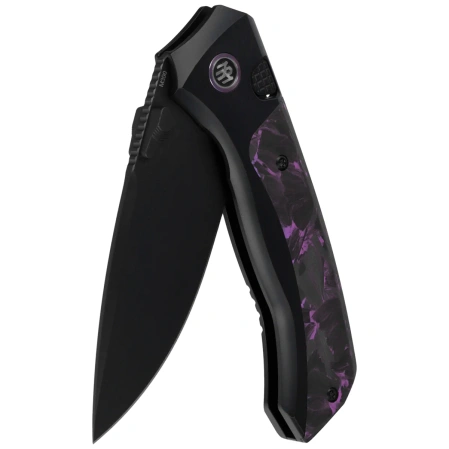 Remette RT-Steed Knife Black Titanium/Black-Pink Carbon Fiber, Black DLC M390 (RTWS-BY)