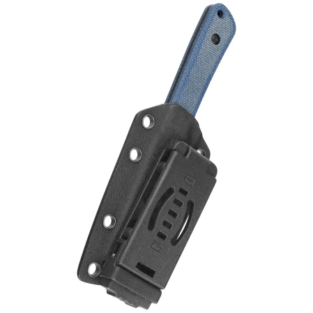 Kubey Knife Thorn Blue Micarta, Blackwashed 14C28N by Scott Halpern (KU413D)