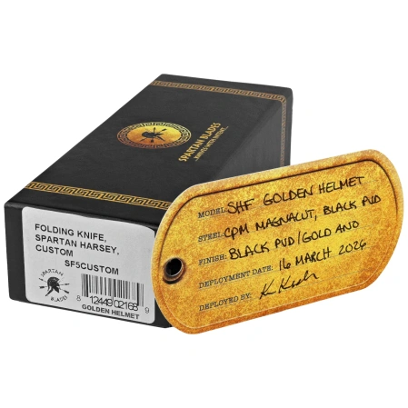 Nóż składany Spartan Blades Harsey Folder ''Gold Helmet'' Titanium, Black PVD MagnaCut