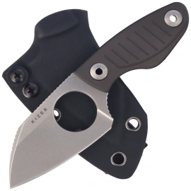 Kizer Nightjar Knife Gray Aluminium, Stonewashed AUS-10 by Vincent Rizzo (1114A2)