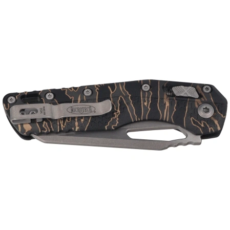 Nóż składany Microtech MSI S/E Tiger Stripe Camo Tri-Grip Polymer, Apocalyptic M390MK by Tony Marfione (210T-10APPMTSC)