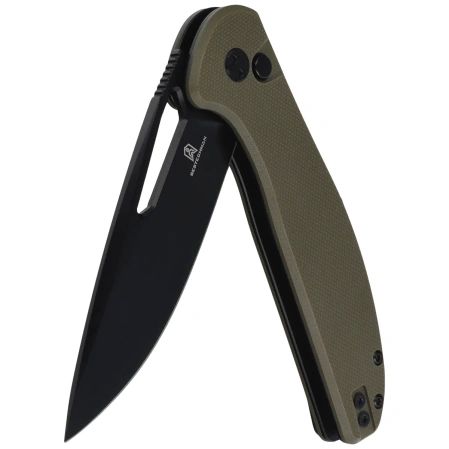 Nóż składany Bestechman Whalefin OD Green G10, Black PVD D2 (BMK18D)