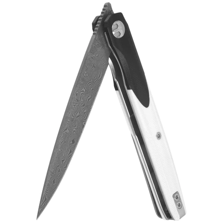 Bestechman Lanza Knife Black-White G10, Damascus by Grzegorz Grabarski (BMK14-D-1)