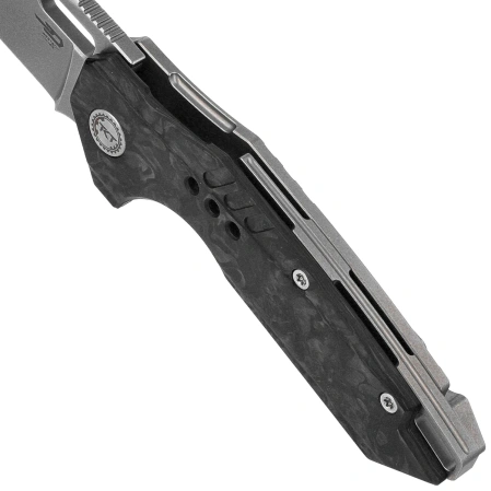 Bestech Nyxie 3 Knife Grey Titanium / Marble Carbon Fiber, Bead Blasted / Stonewashed CPM S35VN by Todd Knife and Tool (BT2308C)