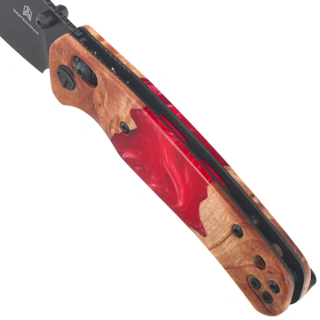 Bestechman Cicada's Wing Knife Wood / Resin, Black PVD 10Cr15MoV (BMK06-W-5)