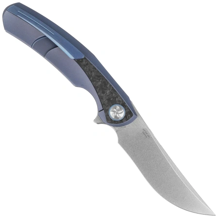 Nóż składany Bestech Sambac Blue Titanium / Marbled Carbon Fiber, Stonewashed / Satin MagnaCut by Ostap Hel (BT2402D)