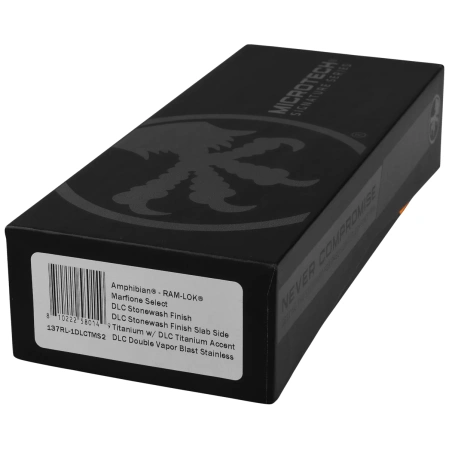 Microtech Marfione Select Amphibian Ram-Lok S/E Knife Black Titanium, Black DLC Stonewashed M390MK by Tony Marfione (137RL-1DLCTMS2)