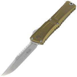 Microtech Combat Troodon Gen III Interceptor Signature OTF Knife OD Green Aluminum, Stonewashed M390MK by Tony Marfione (1217-10ODS)