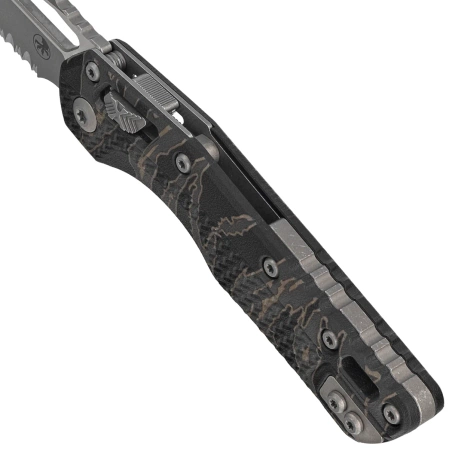 Microtech MSI S/E Knife Tiger Camo Tri-Grip Polymer, Apocalyptic P/S M390MK by Tony Marfione (210T-11APPMTRC)