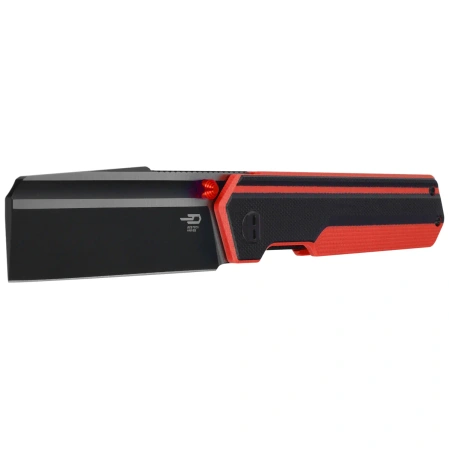 Bestech Tardis Black/Red G10, Black DLC/Satin D2 by Ostap Hel Knife (BG54E)