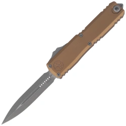 Nóż automatyczny OTF Microtech UTX-70 Gen IV D/E Tan Aluminium, Apocalyptic M390MK by Tony Marfione (11474-10APTA)