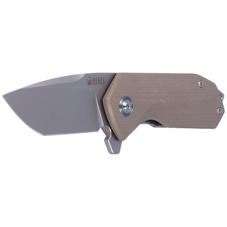 Nóż składany Kubey Knife Campe, Tan G10, Sandblast D2 (KU203C)