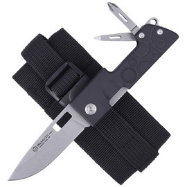 Maserin D-Dut 214/N Multi-Tool Folding Knife Black Aluminum, Stonewashed 440C by Bonus