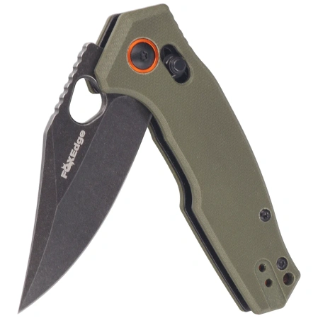 FoxEdge Crew Knife OD Green G10, Black Stonewashed 9Cr14Mov (FE-039 G10OD)