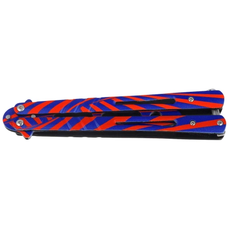 Nóż składany motylek Third Decor Habitat Balisong K3103 Practice Fan Knife Non-Cutting White/Purple 420, White/Purple 420 (TH-K3103)
