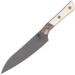 Microtech Utility Kitchen Knife Bronzed Titanium Bolster/Ivory G10, Black DLC M390MK (3400B-1DLCIVS)