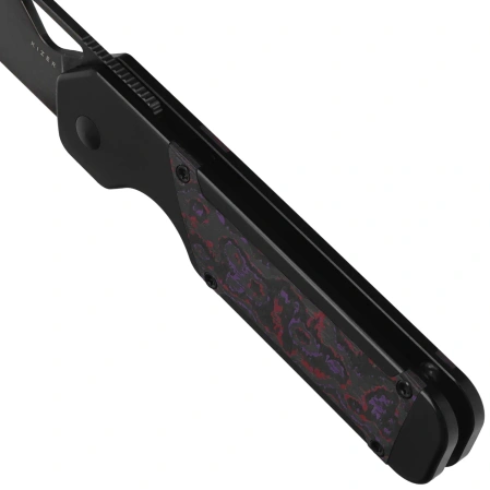 Kizer Militaw Knife Black Titanium / Purple Haze Fat Carbon, Black DLC S45VN by Jonathan Styles (Ki3634A2)