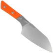 Microtech Santoku 6'' Kitchen Knife Titanium Bolster/Ember G10, Stonewashed M390MK (3200B-10EM)