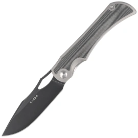 Nóż składany Kizer Allure Silver Titanium / Black Norplex UltreX Micarta, Black Stonewashed S45VN by Johan Jordaan (Ki4763LDA2)