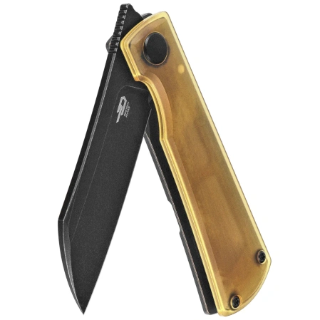 Bestech Bruv Knife Black Bronze Titanium / Ultem, Black Stonewashed M390 by Galovic Design (BT2401C)