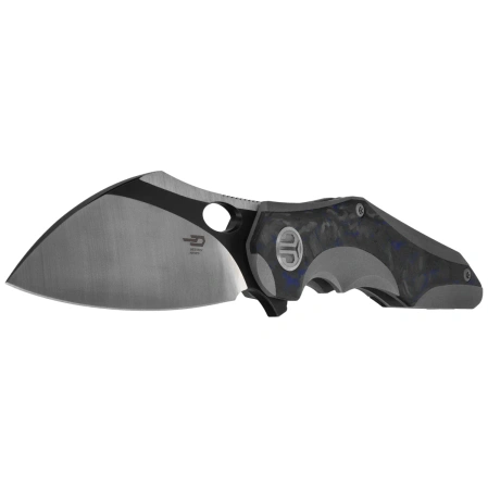 Bestech Nogard Grey Titanium/Black Blue Marbled Carbon Fiber, Satin/Black Stonewashed M390 by Kombou Knife (BT2105A)